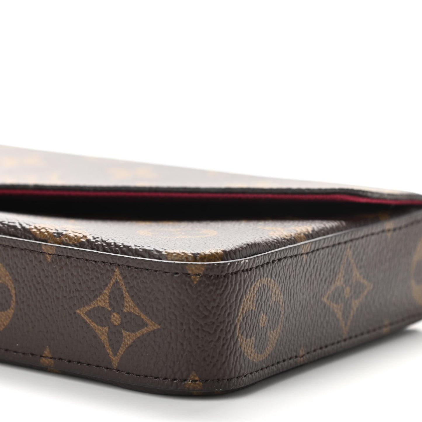 Monogram Pochette Felicie Chain Wallet Fuchsia