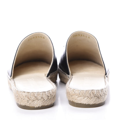 Chanel Goatskin Patent CC Espadrille Mules 37 Black 5 of 9