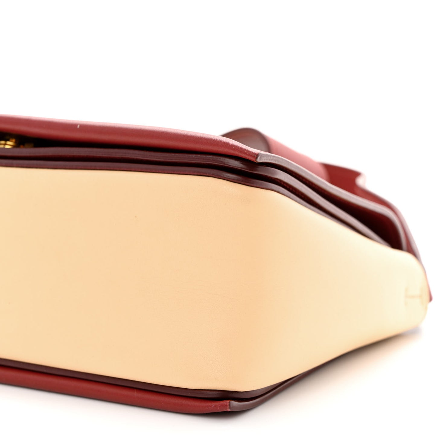 Shiny Smooth Calfskin Medium Frame Shoulder Bag Ruby Nude