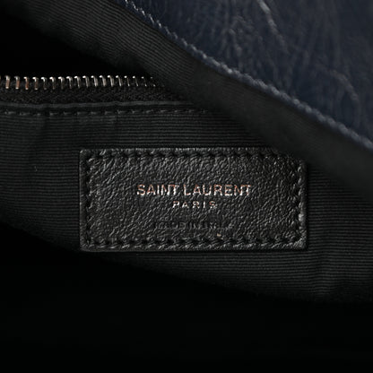 Saint Laurent Crinkled Calfskin Matelasse Monogram Niki Shoulder Bag Deep Marine 7 of 13