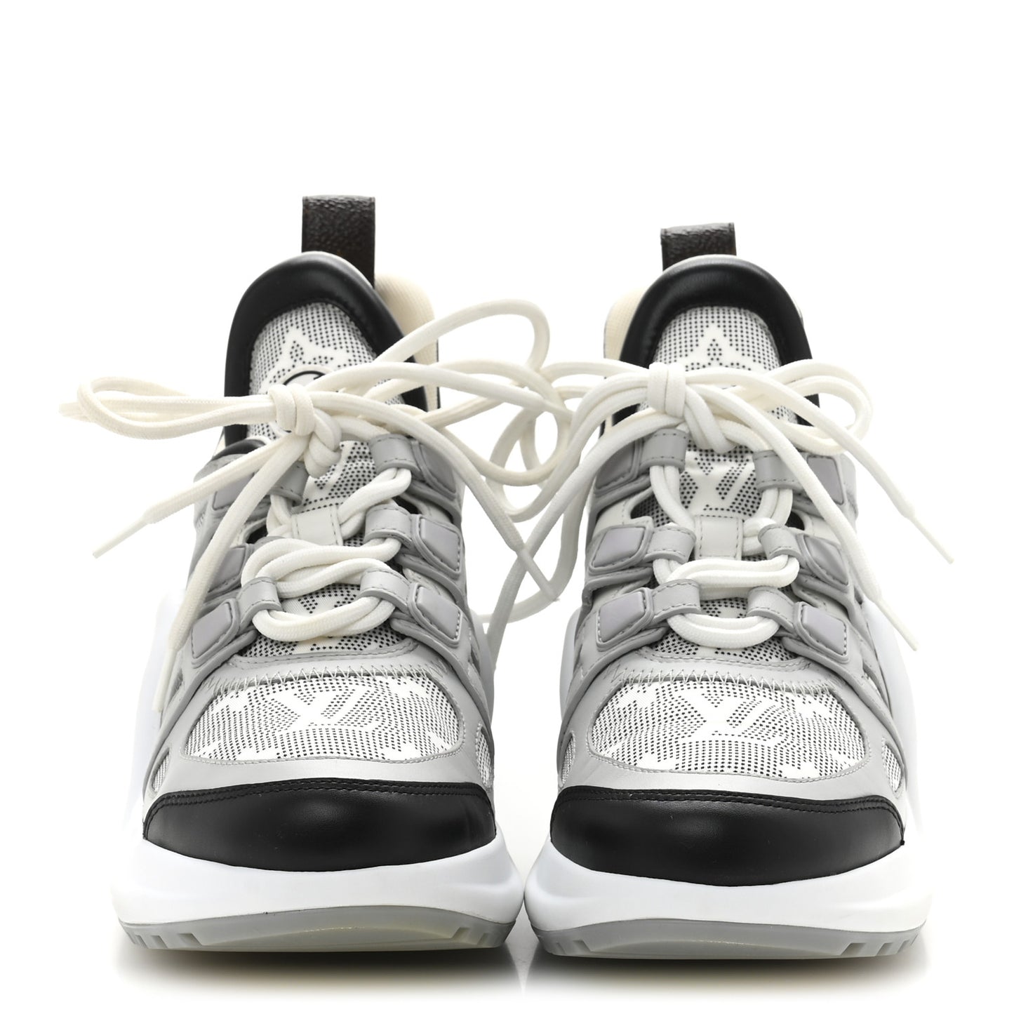 Calfskin Nylon Mahina Flight Mode LV Archlight Sneakers 36 Grey