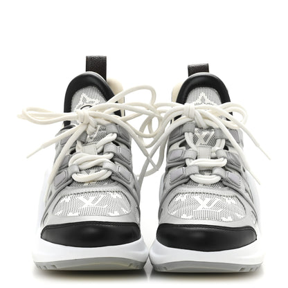 Louis Vuitton Calfskin Nylon Mahina Flight Mode LV Archlight Sneakers 36 Grey 3 of 10