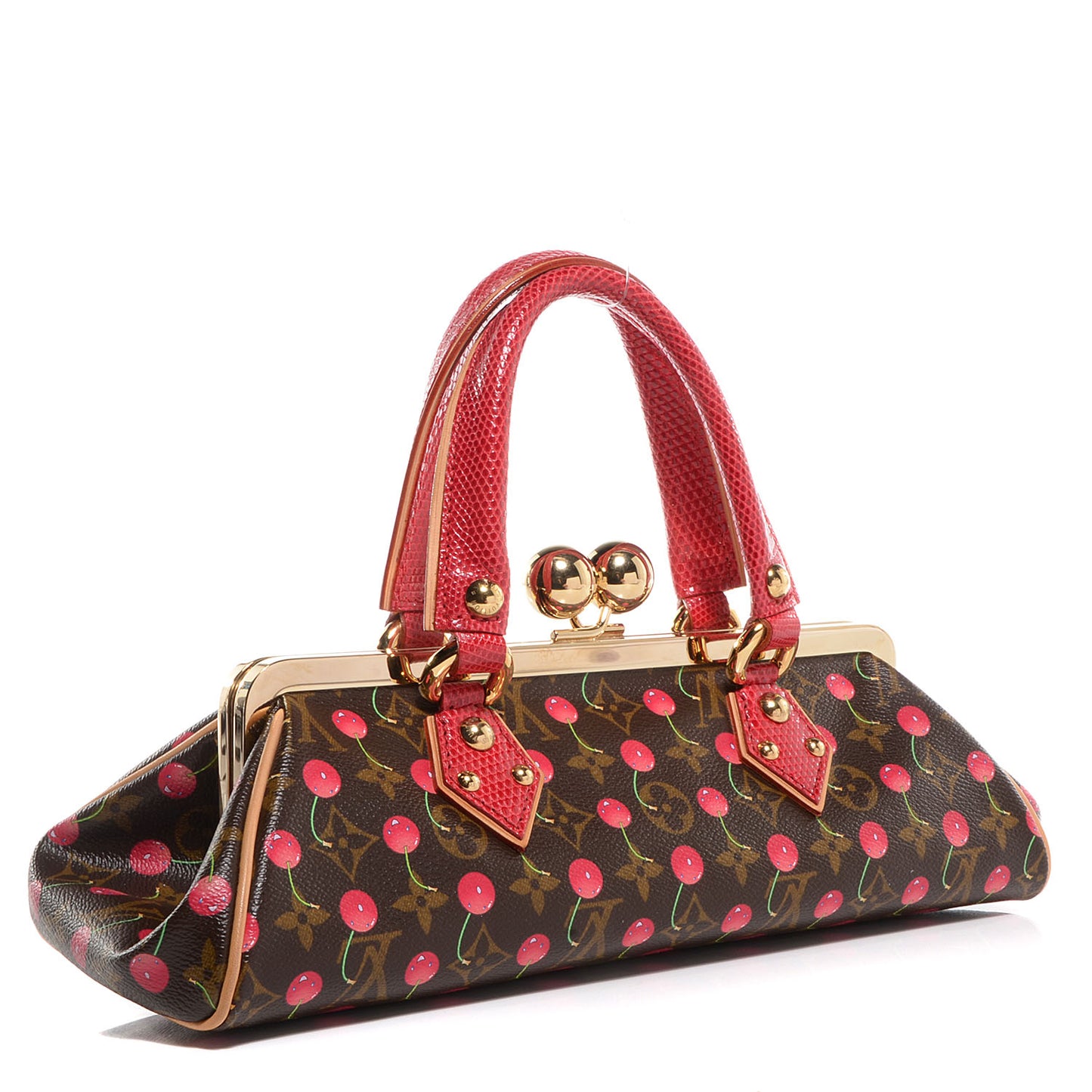 Monogram Cerises Lizard Sac Fermoir GM