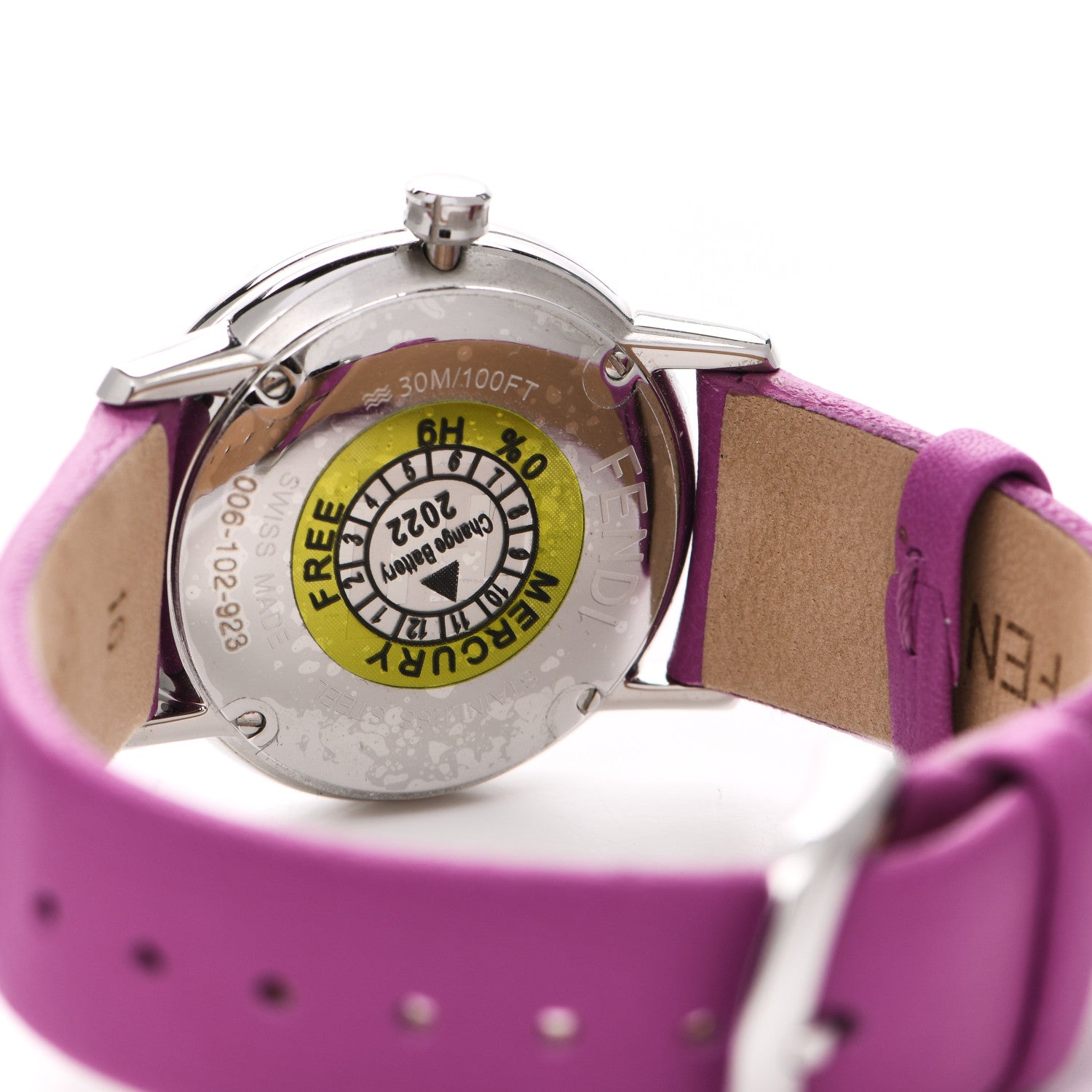 Fendi Stainless Steel Calfskin 29mm Forevermore Fendi Quartz Watch Bouganville Fuschia 4 of 5