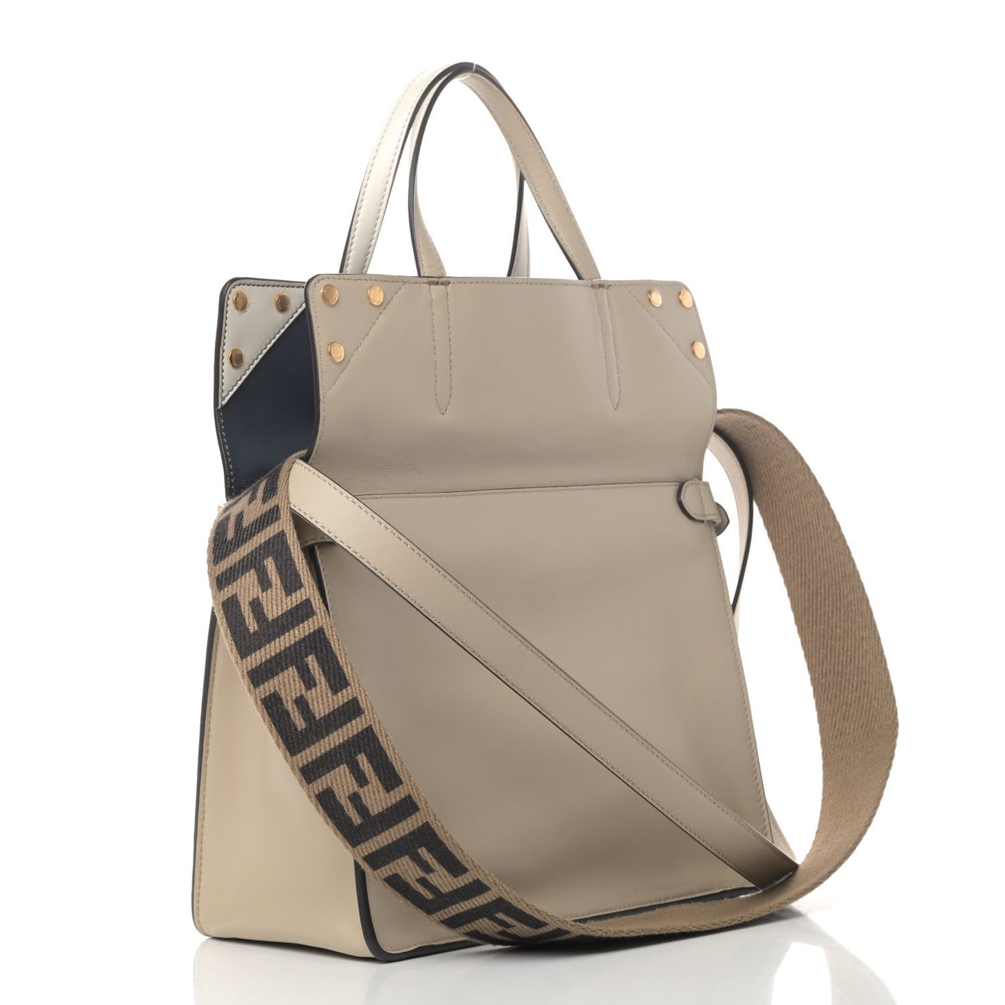 Vitello Grace FF 1974 Small Flip Tote Nuvola Notte Ice