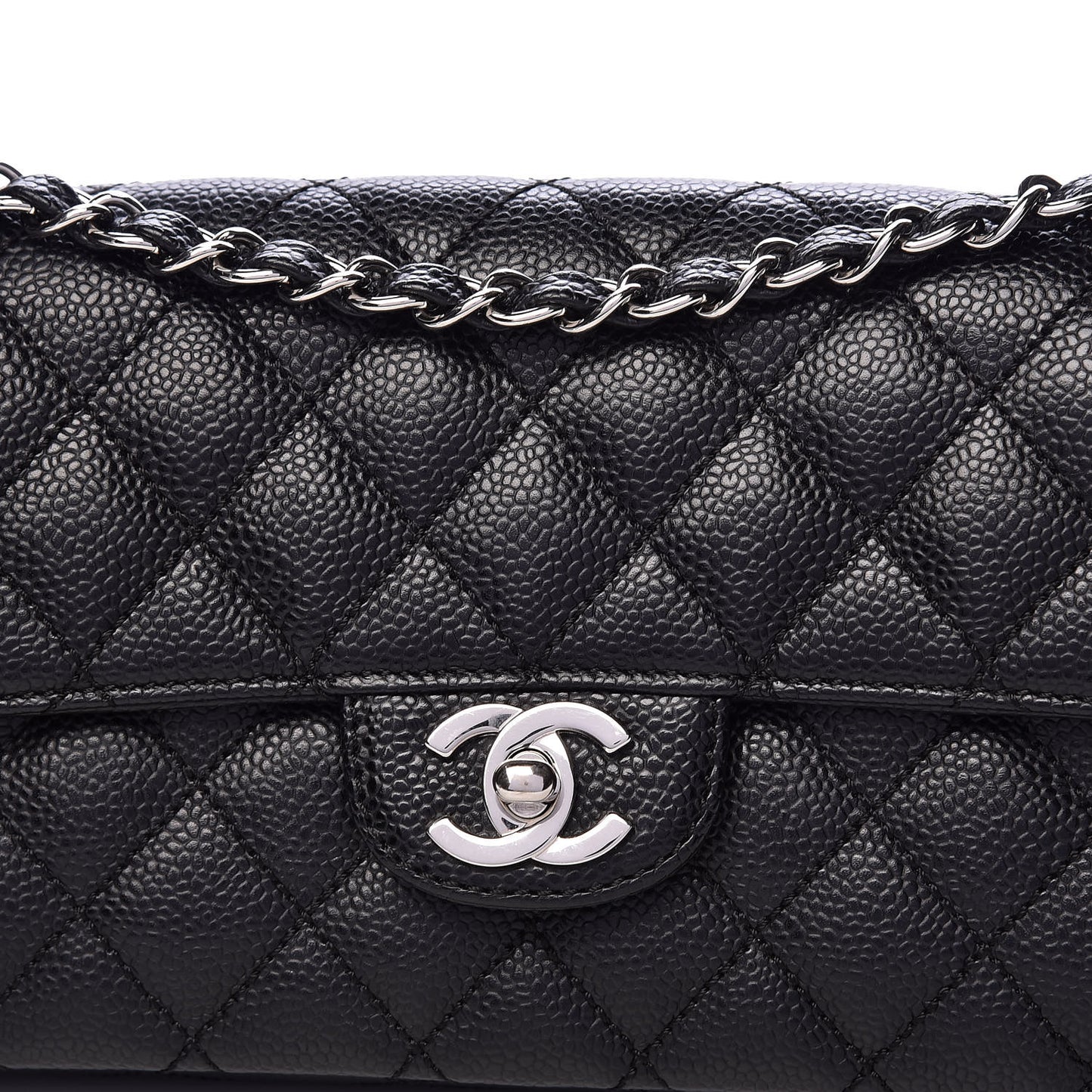 Caviar Quilted East West Flap Black