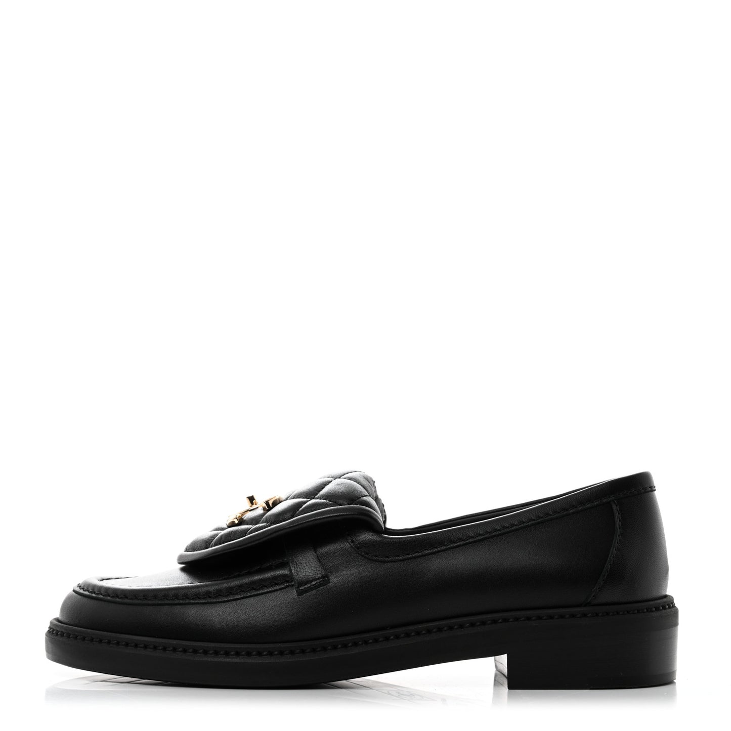 Lambskin Quilted CC Turnlock Loafers 37 Black