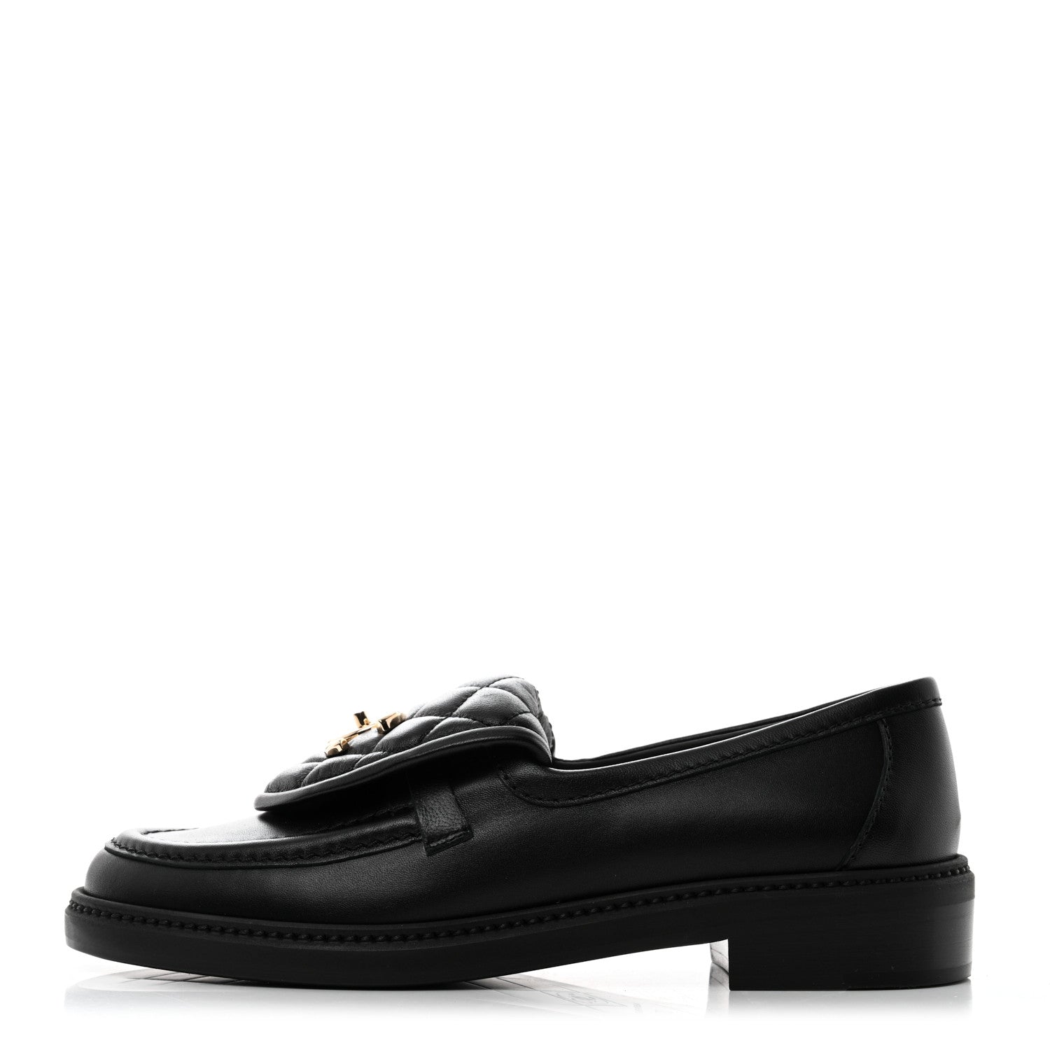 Chanel Lambskin Quilted CC Turnlock Loafers 37 Black 1 of 8