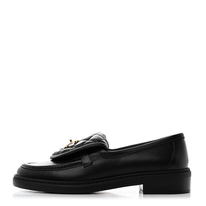 Chanel Lambskin Quilted CC Turnlock Loafers 37 Black 1 of 8