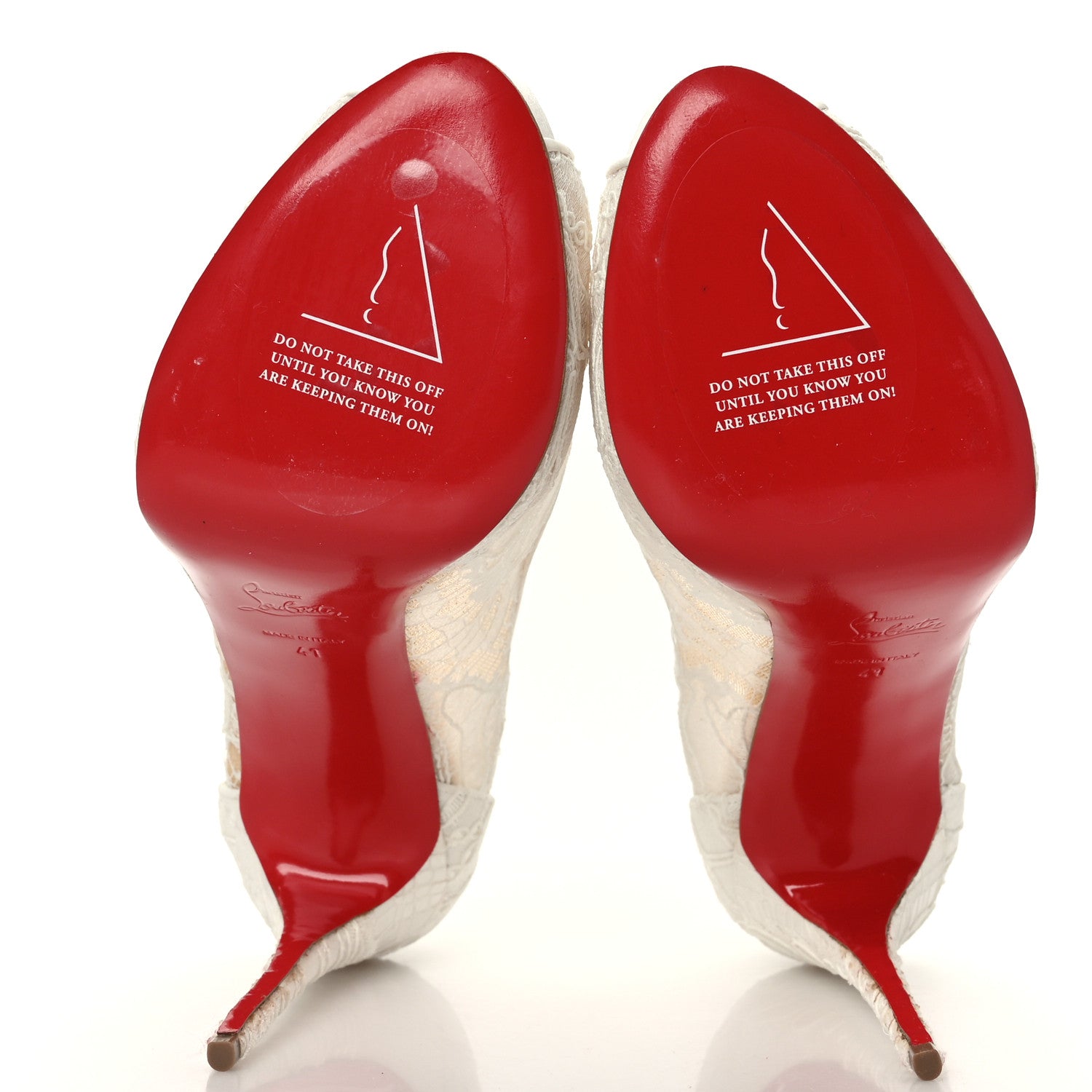 Christian Louboutin Rete Dentelle Lurex Very Lace 120 Pumps 41 White 5 of 7