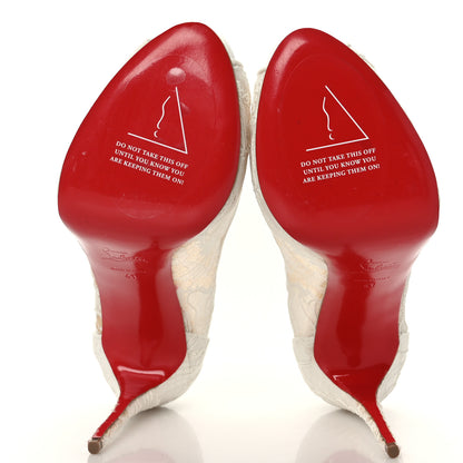 Christian Louboutin Rete Dentelle Lurex Very Lace 120 Pumps 41 White 5 of 7