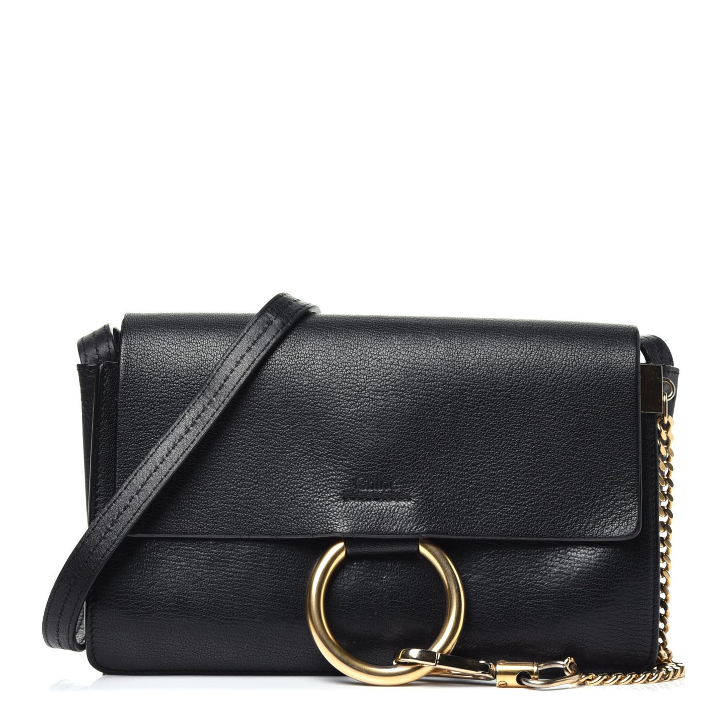 Goatskin Small Faye Shoulder Bag Black