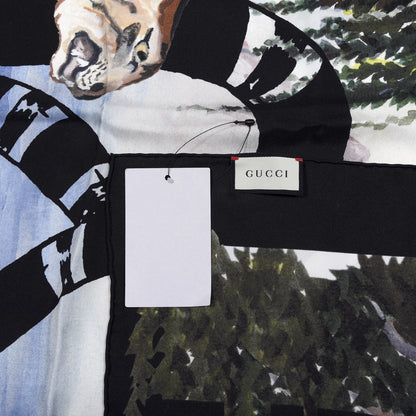 Gucci Silk Guccify Yourself Printed Scarf Black Multicolor 2 of 4