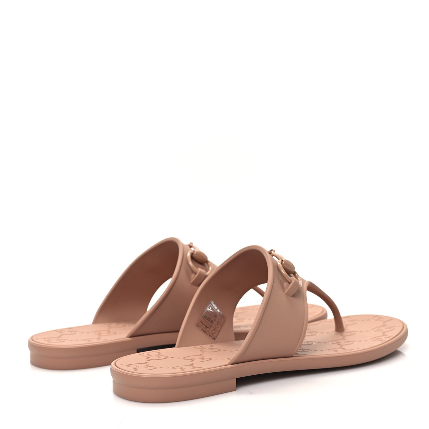 Rubber Womens Horsebit Thong Sandals 38 Vintage Camel