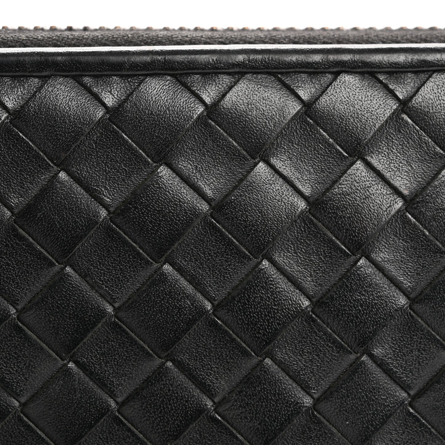 Nappa Intrecciato Zip Around Wallet Black