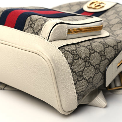 Gucci GG Supreme Monogram Textured Calfskin Web Small Ophidia Day Backpack Beige Ebony Mystic White 11 of 11