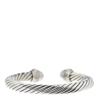 David Yurman Sterling Silver 14K Yellow Gold Pearl 7mm Cable Classics Bracelet 3 of 4