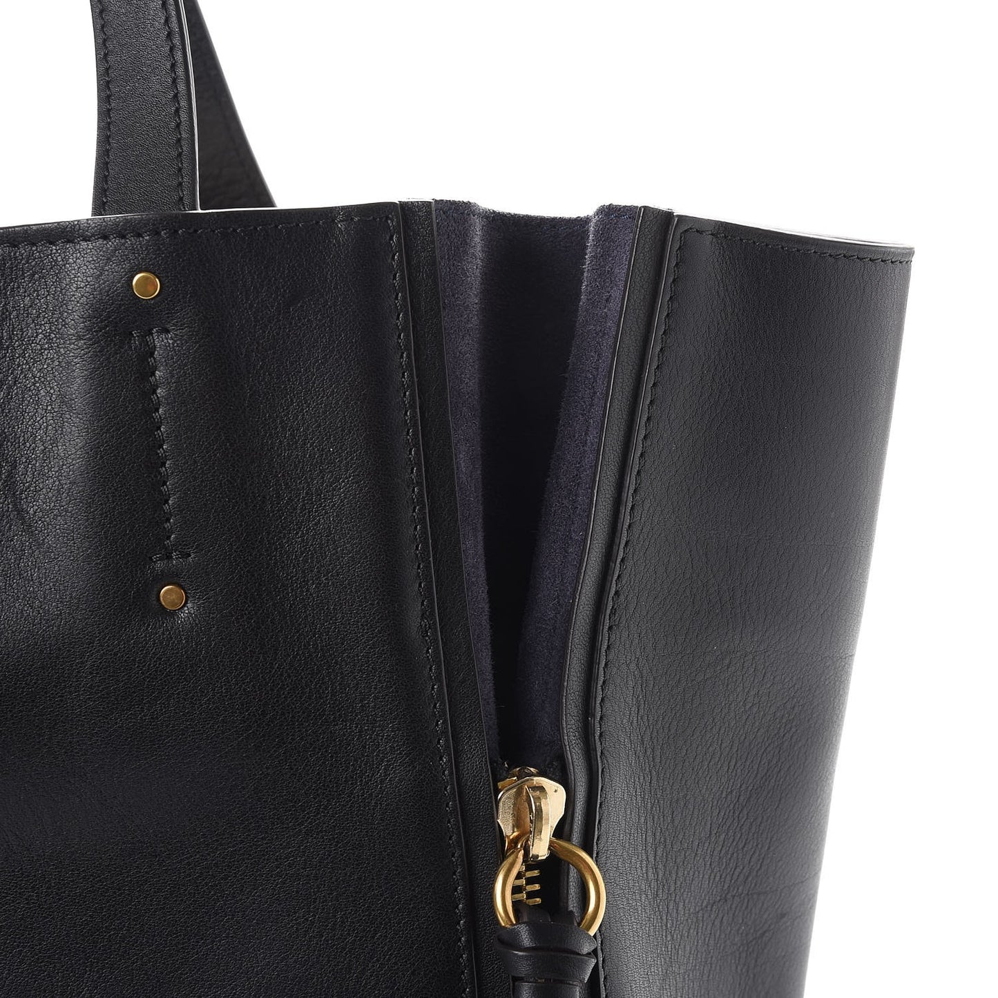 Smooth Calfskin Medium Milo Shopping Tote Black