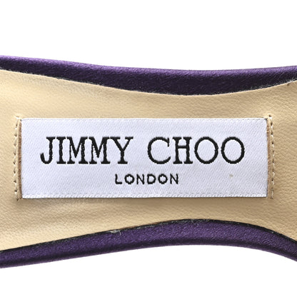 Jimmy Choo Satin Crystal Saeda 100 Pumps 36.5 Cassis 8 of 8