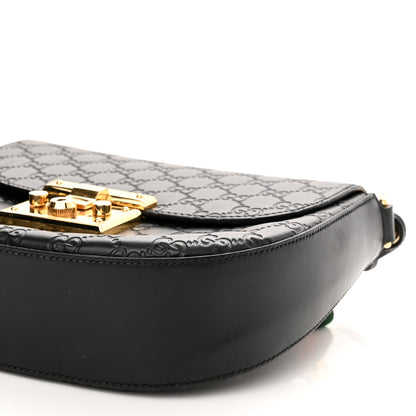 Gucci Guccissima Web Medium Padlock Messenger Shoulder Bag Black 10 of 10