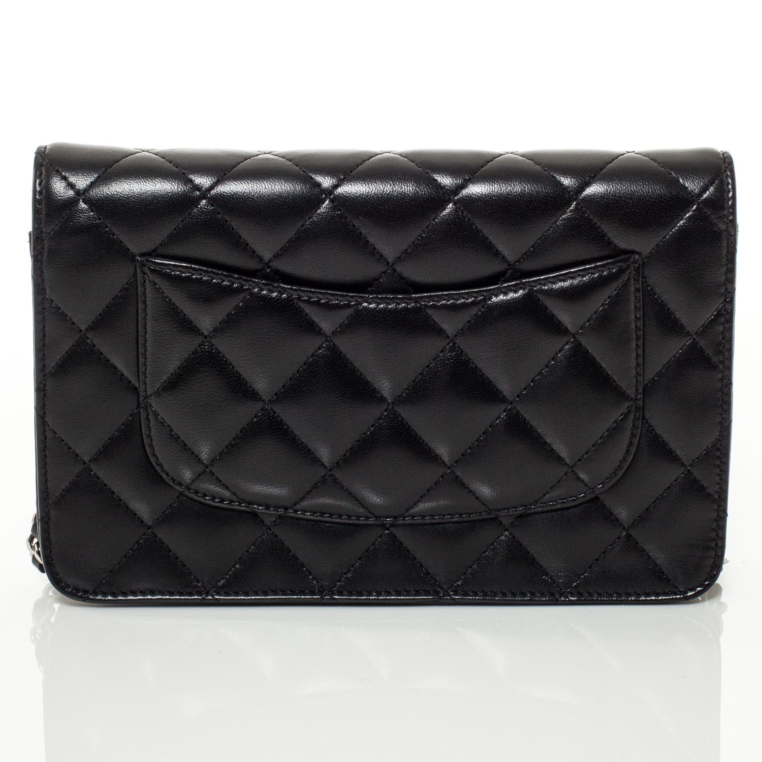 Chanel Lambskin Quilted Wallet On Chain WOC Black 4 of 10