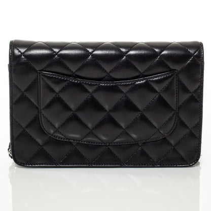 Chanel Lambskin Quilted Wallet On Chain WOC Black 4 of 10