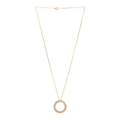 Cartier 18K Yellow Gold 3 Diamonds LOVE Pendant Necklace 3 of 6