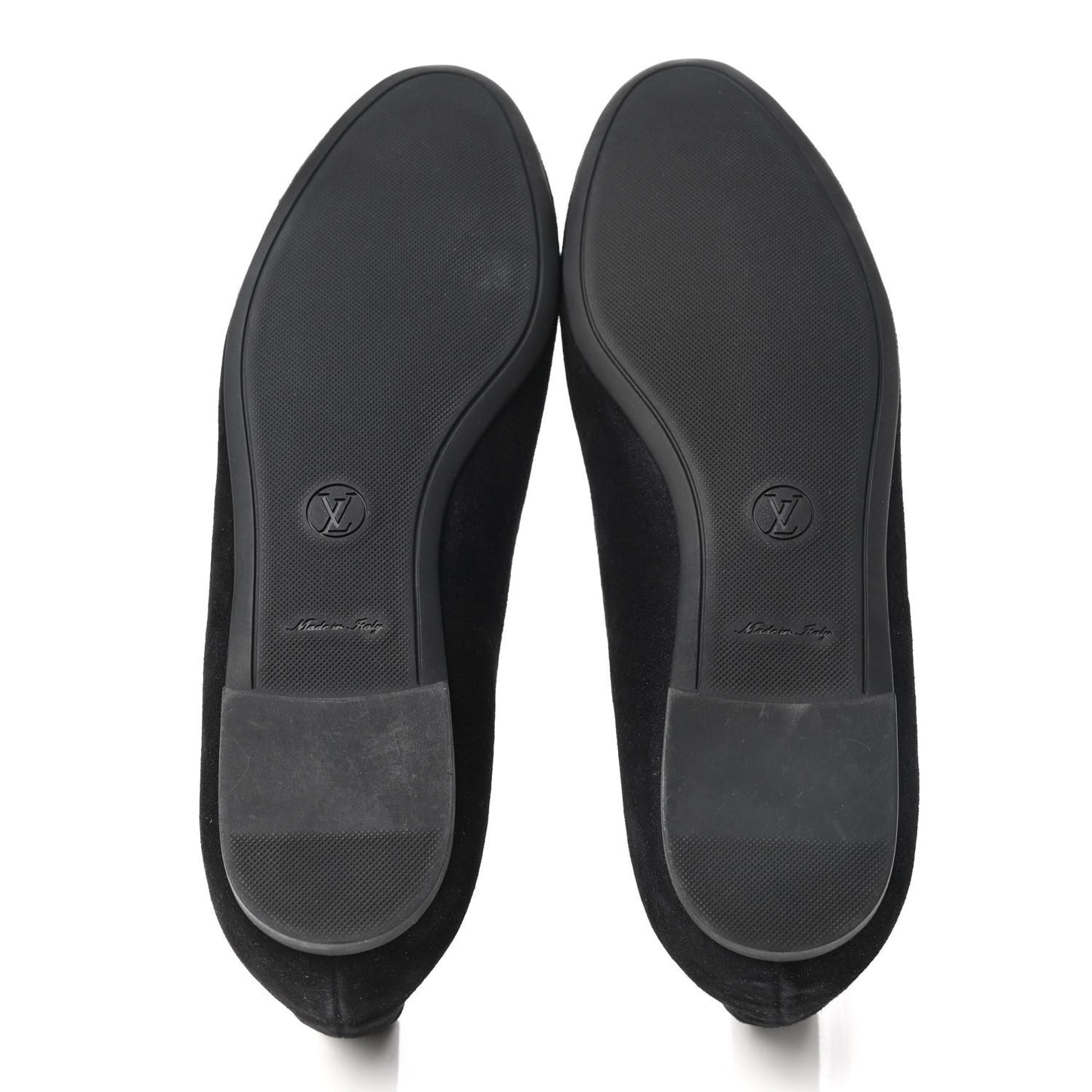 Suede Monogram Uniformes Ballet Flats 36 Black