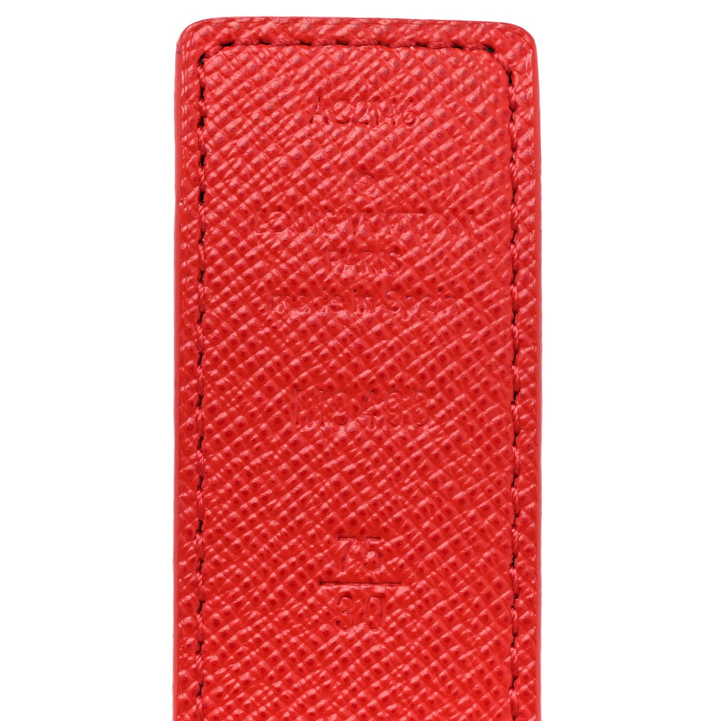 Monogram Calfskin 30mm LV Initiales Reversible Belt 75 30 Coquelicot