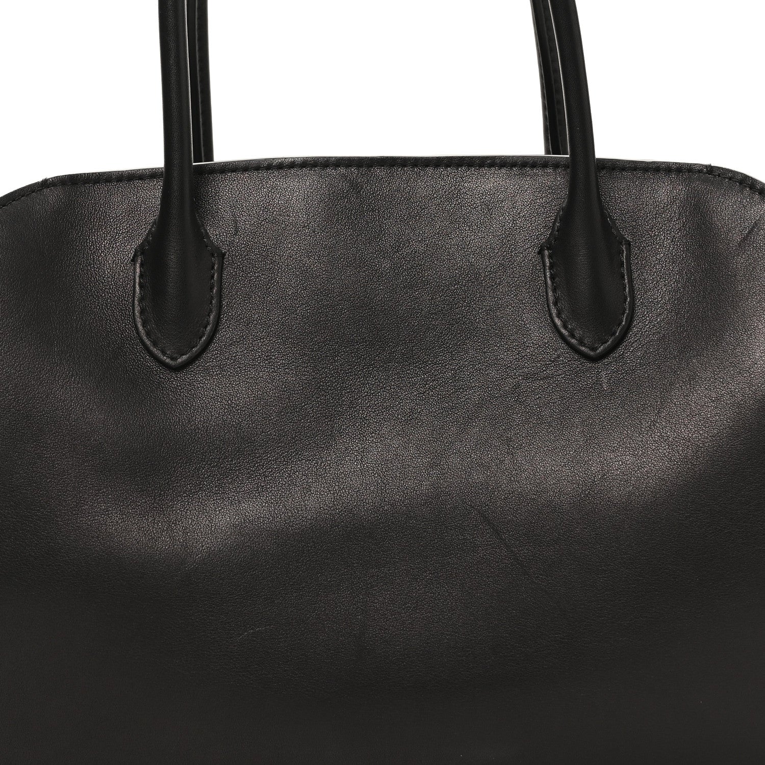 The Row Polished Saddle Calfskin Marlo 12 Tote Bag Black 7 of 9