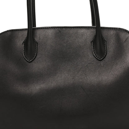 The Row Polished Saddle Calfskin Marlo 12 Tote Bag Black 7 of 9