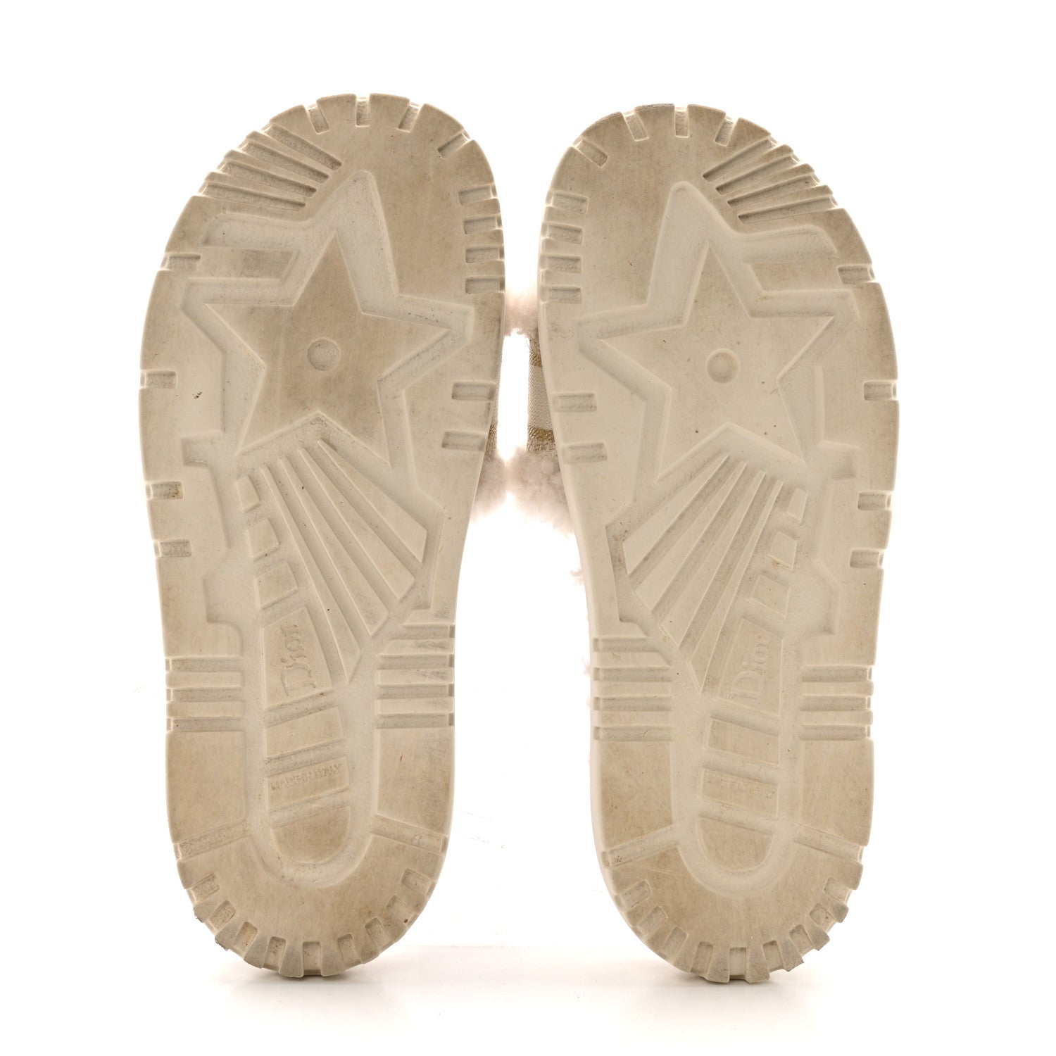 Christian Dior Shearling Canvas Lurex Embroidered Dway 10mm Slide Sandals 39 Natural Platinum 6 of 10
