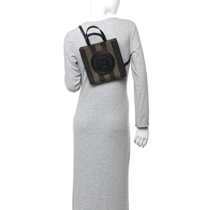 Fendi Pequin Spalmati Backpack Tote Tobacco Black 2 of 12