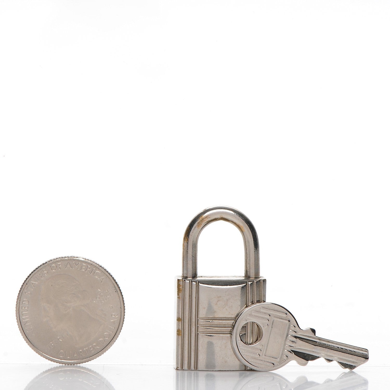 Hermes Palladium Cadena Lock and Key Set 2 of 7