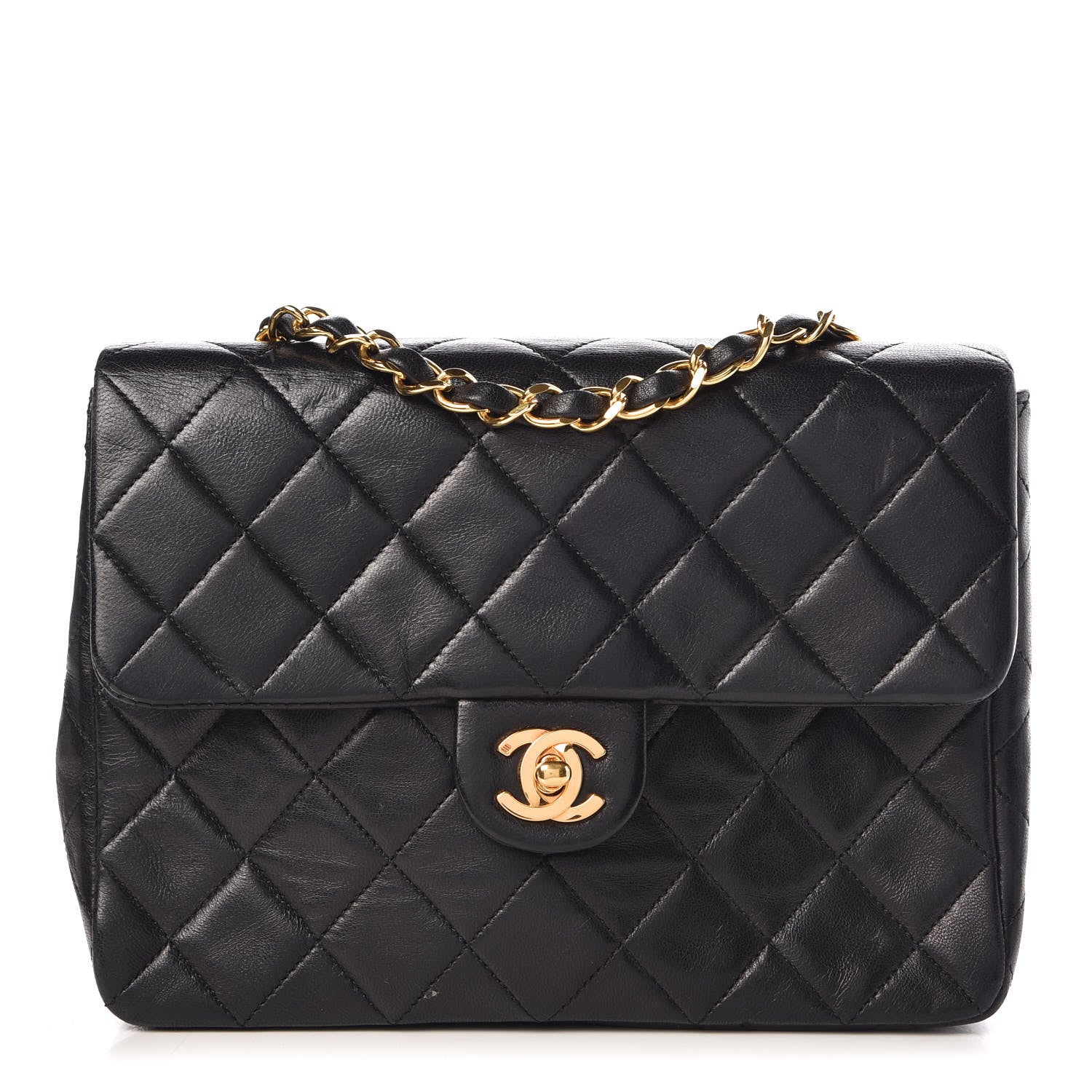 Chanel Lambskin Quilted Mini Square Flap Bag Black 1 of 14
