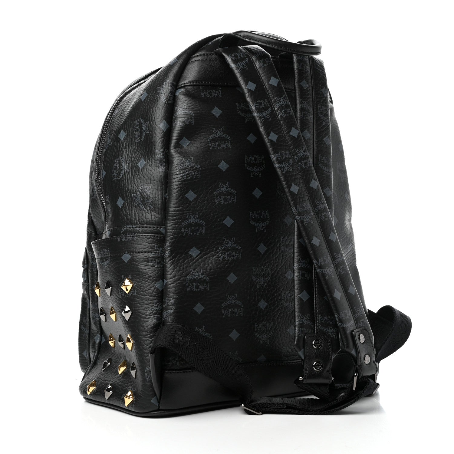 MCM Visetos Studded Stark Backpack Black 3 of 9