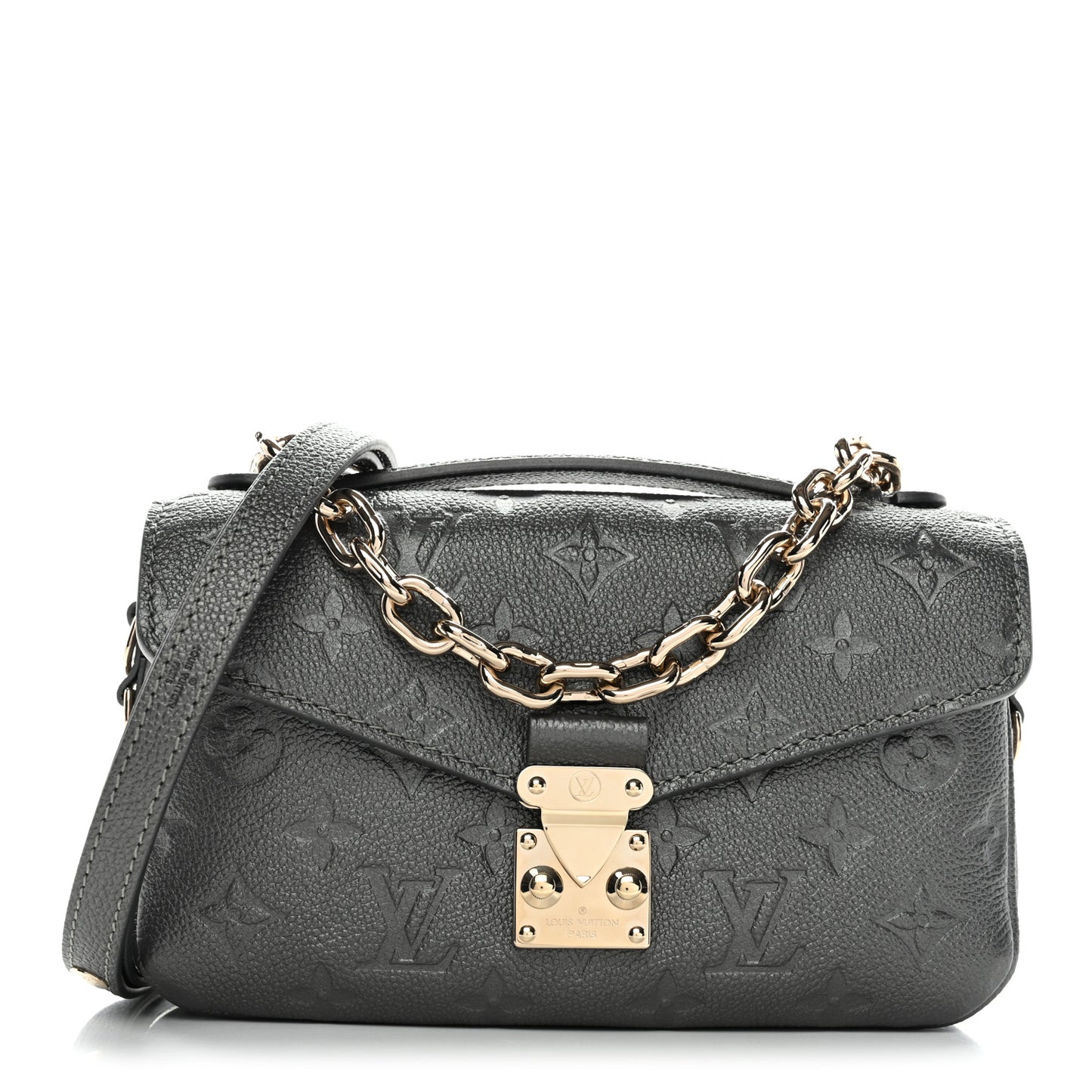 Shimmery Empreinte LV Ski Pochette Metis East West Gun Metal