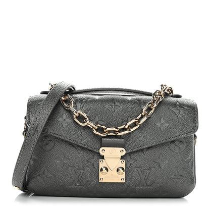 Louis Vuitton Shimmery Empreinte LV Ski Pochette Metis East West Gun Metal 1 of 9