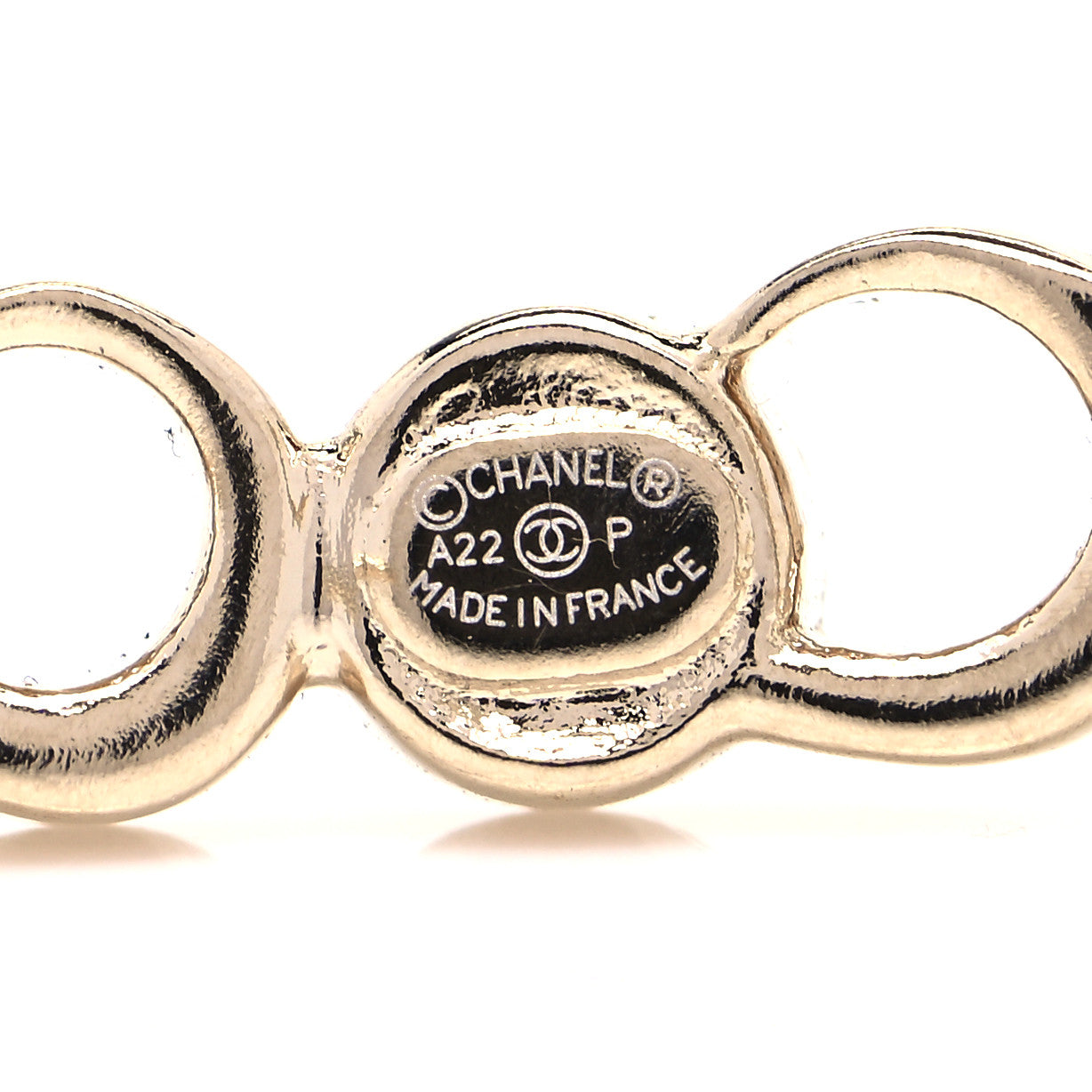 Chanel Metal Crystal Coco Script CC Climber Earrings Gold 5 of 6