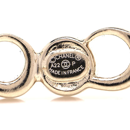 Chanel Metal Crystal Coco Script CC Climber Earrings Gold 5 of 6