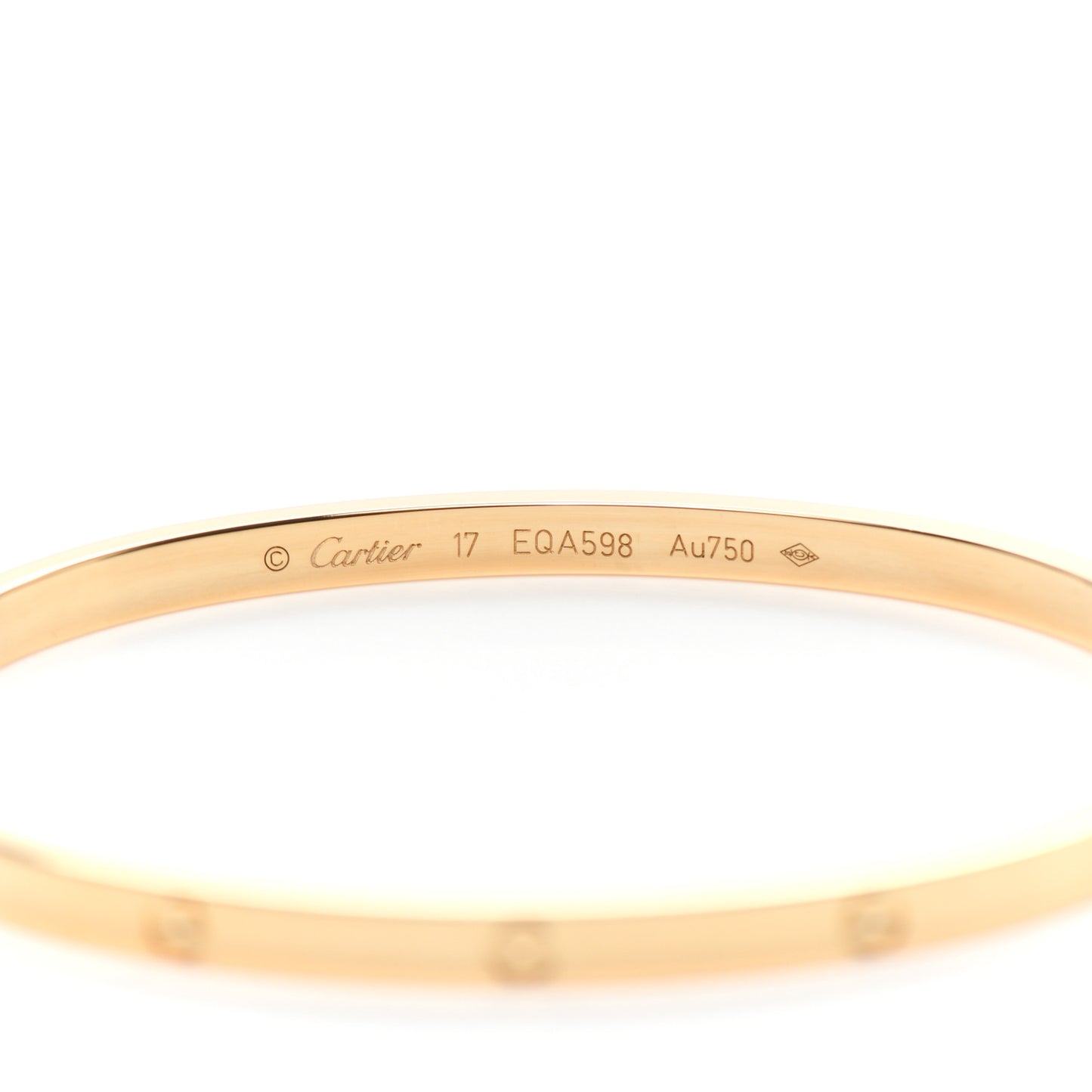 18K Yellow Gold Small LOVE Bracelet 17