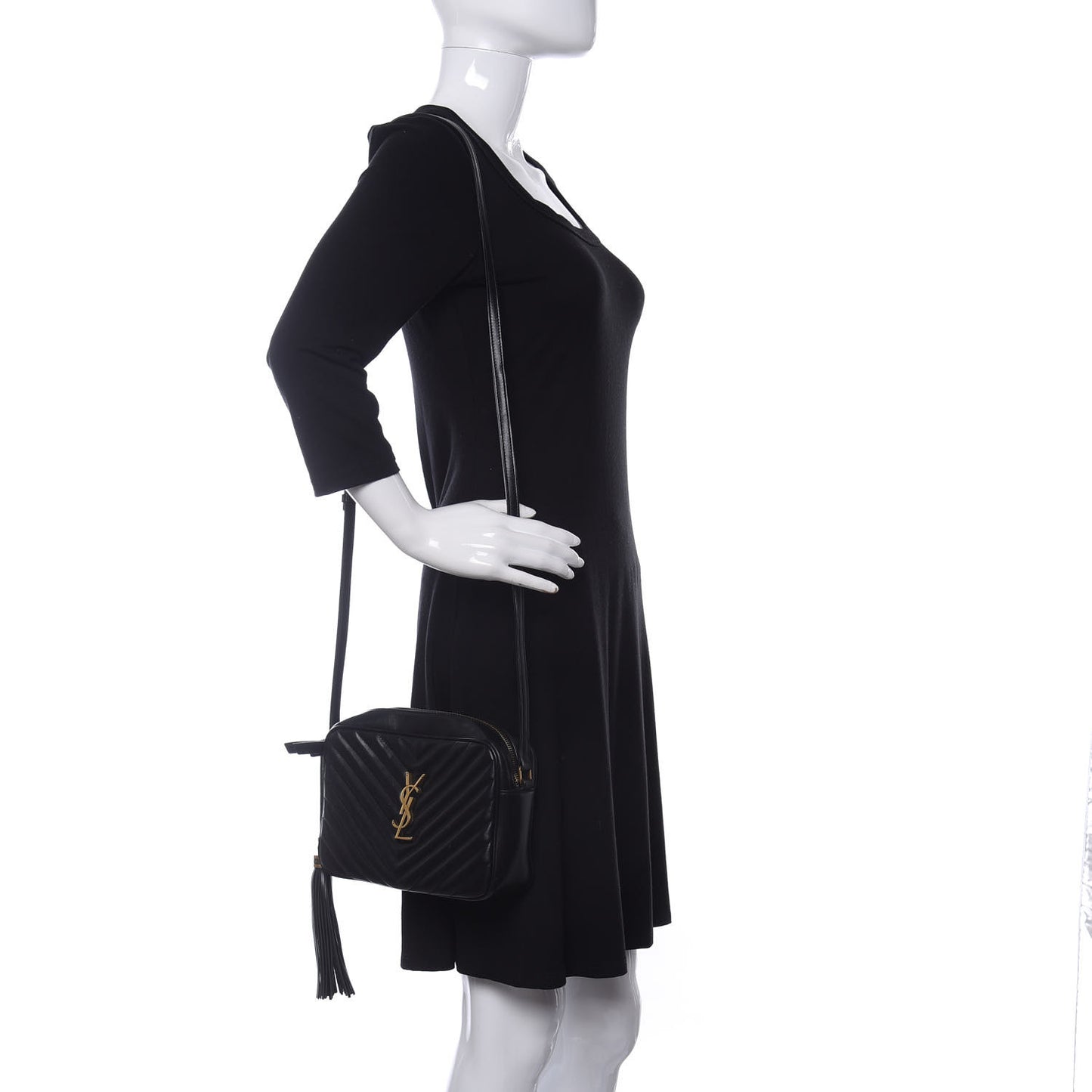 Calfskin Matelasse Monogram Lou Camera Bag Black