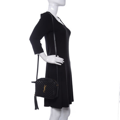 Saint Laurent Calfskin Matelasse Monogram Lou Camera Bag Black 2 of 12