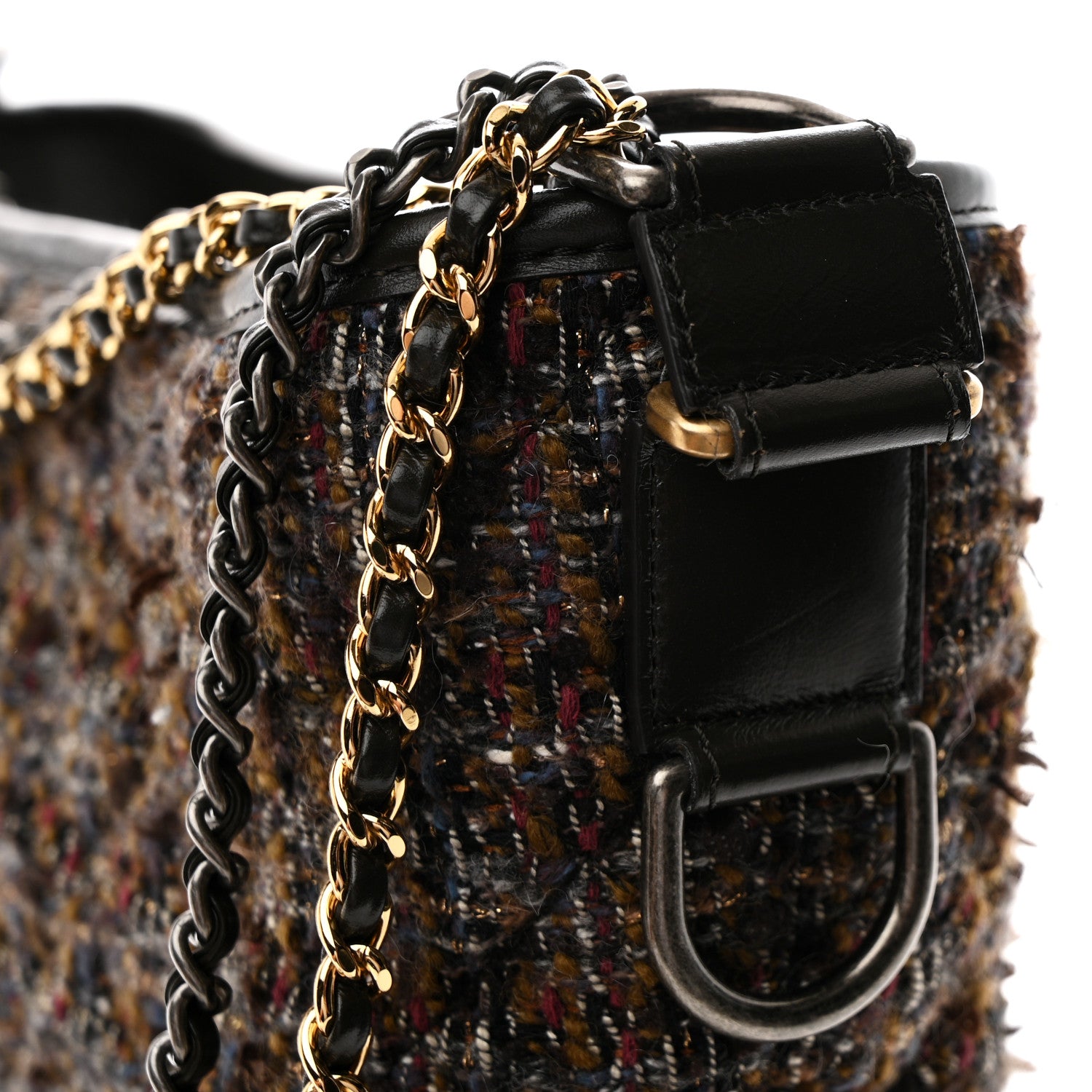 Chanel Tweed Calfskin Medium Gabrielle Hobo Brown 1772687