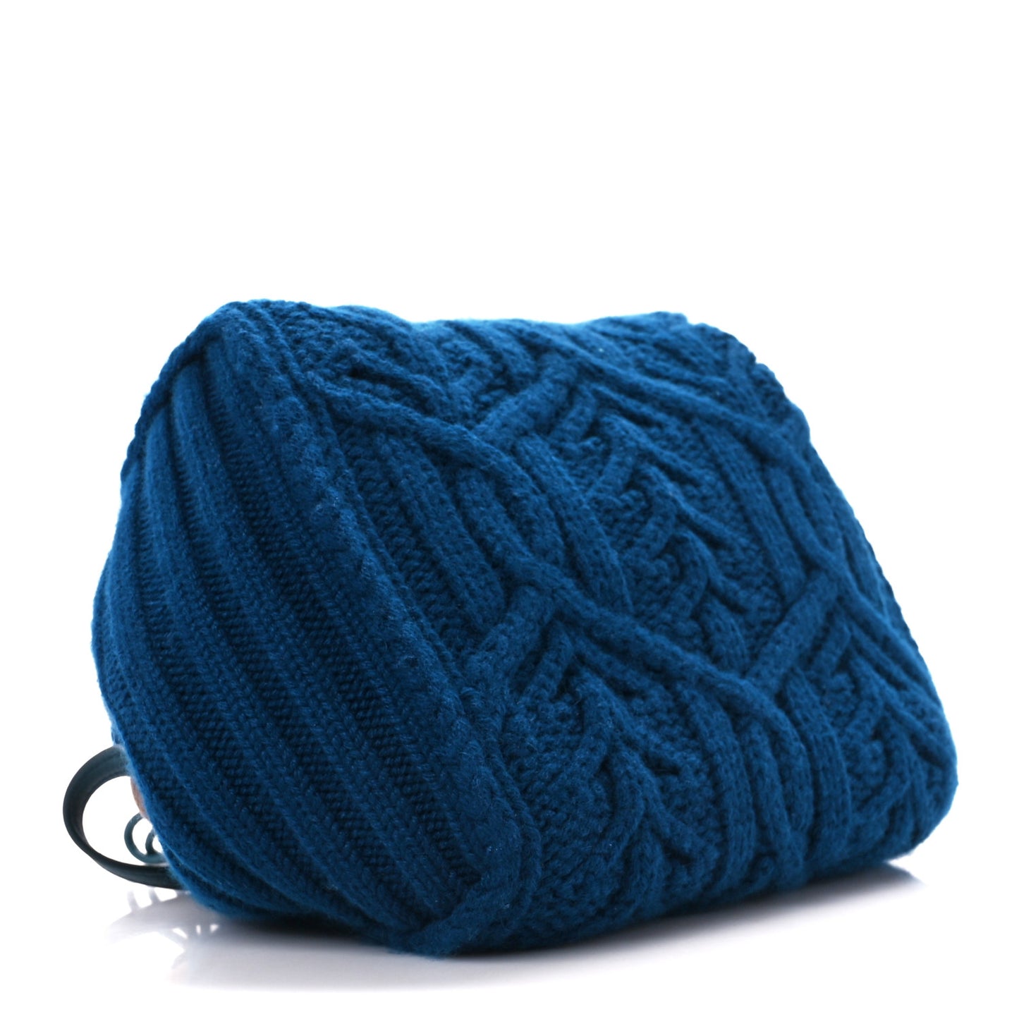 Cashmere Cable Knit Pontaccio Puffy Pouch Clutch Bag Blue
