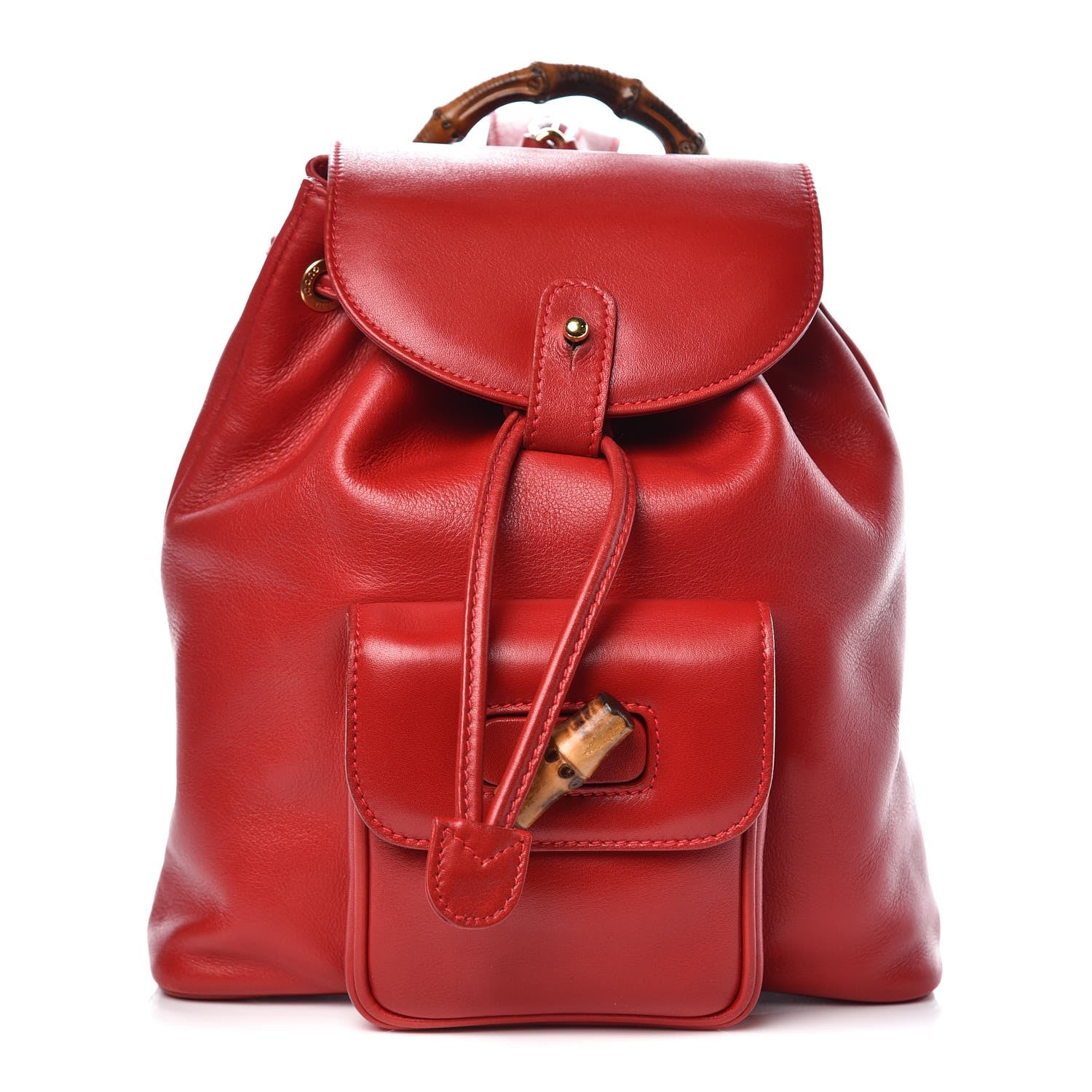 Gucci Calfskin Bamboo Mini Backpack Red 1 of 12