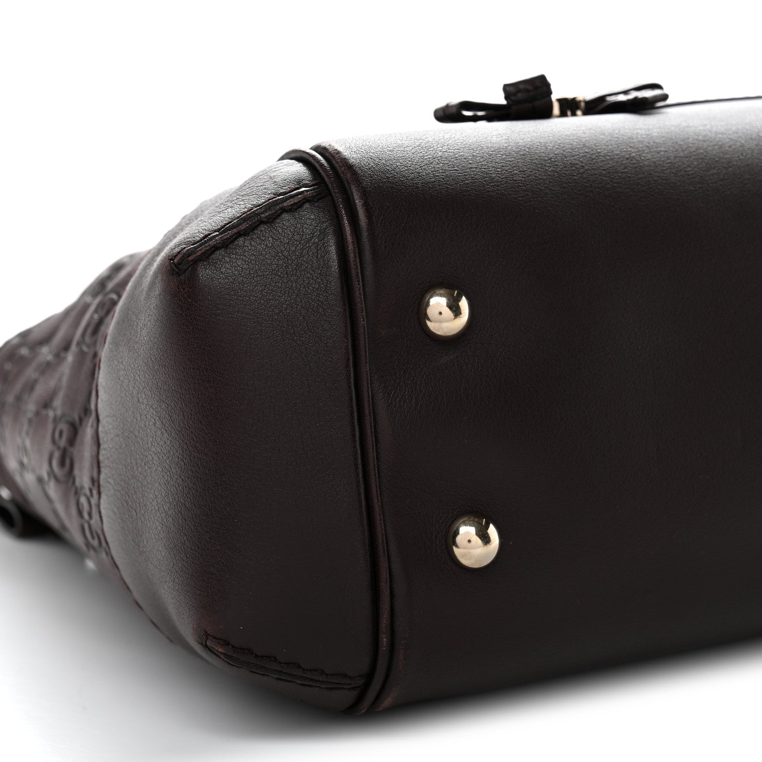 Gucci Guccissima Mayfair Top Handle Satchel Dark Brown 9 of 13