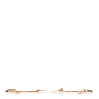 Cartier 18K Pink Yellow White Gold Diamond Small Trinity Drop Earrings 3 of 5