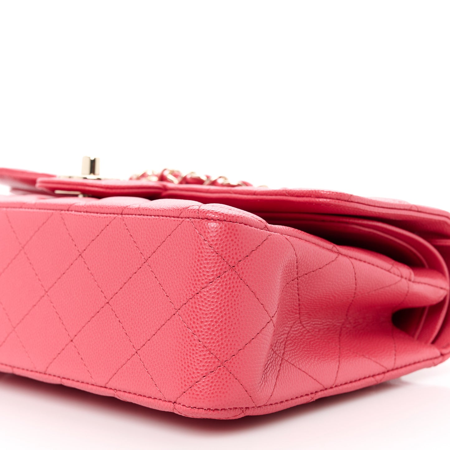 Caviar Quilted Medium Double Flap Pink