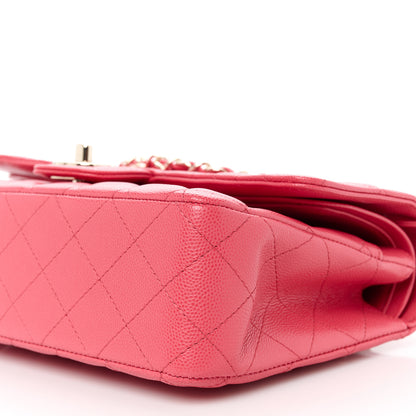 Chanel Caviar Quilted Medium Double Flap Pink 10 of 11